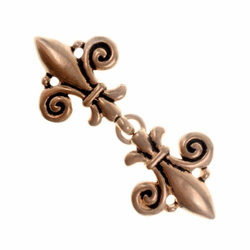 Fermeture de manteau fleur de lys, bronze 