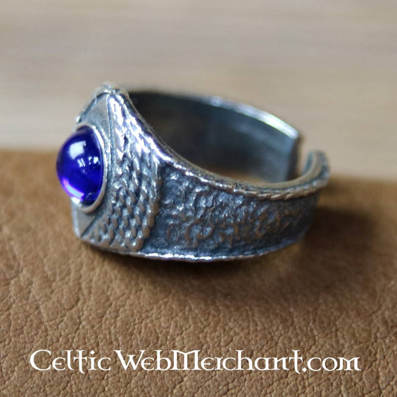 Medieval ring, blue, pewter