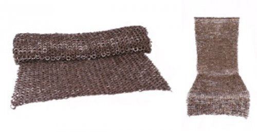 Chainmail skirt gousset, flat rings - wedge-shaped rivets, 8 mm