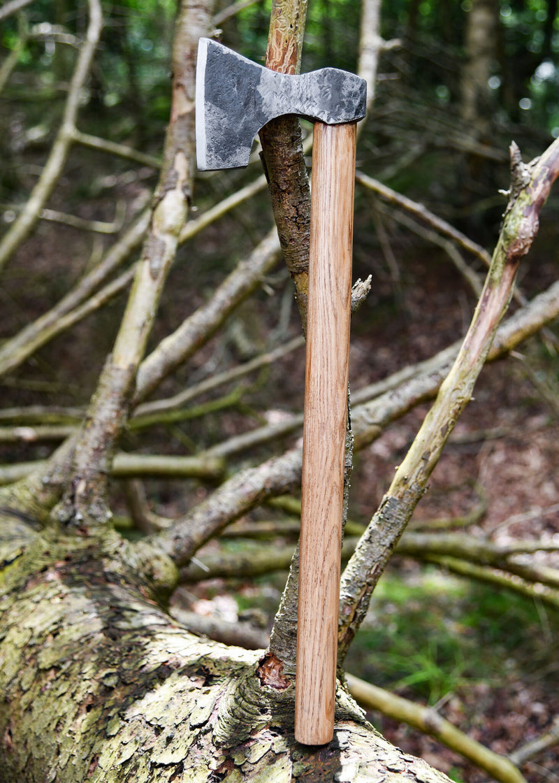 Hache viking, forgée à la main acier, type D, semi-tranchante 