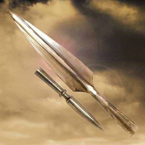 Griekse dory set: speerpunt en schachtkap, semi-scherp