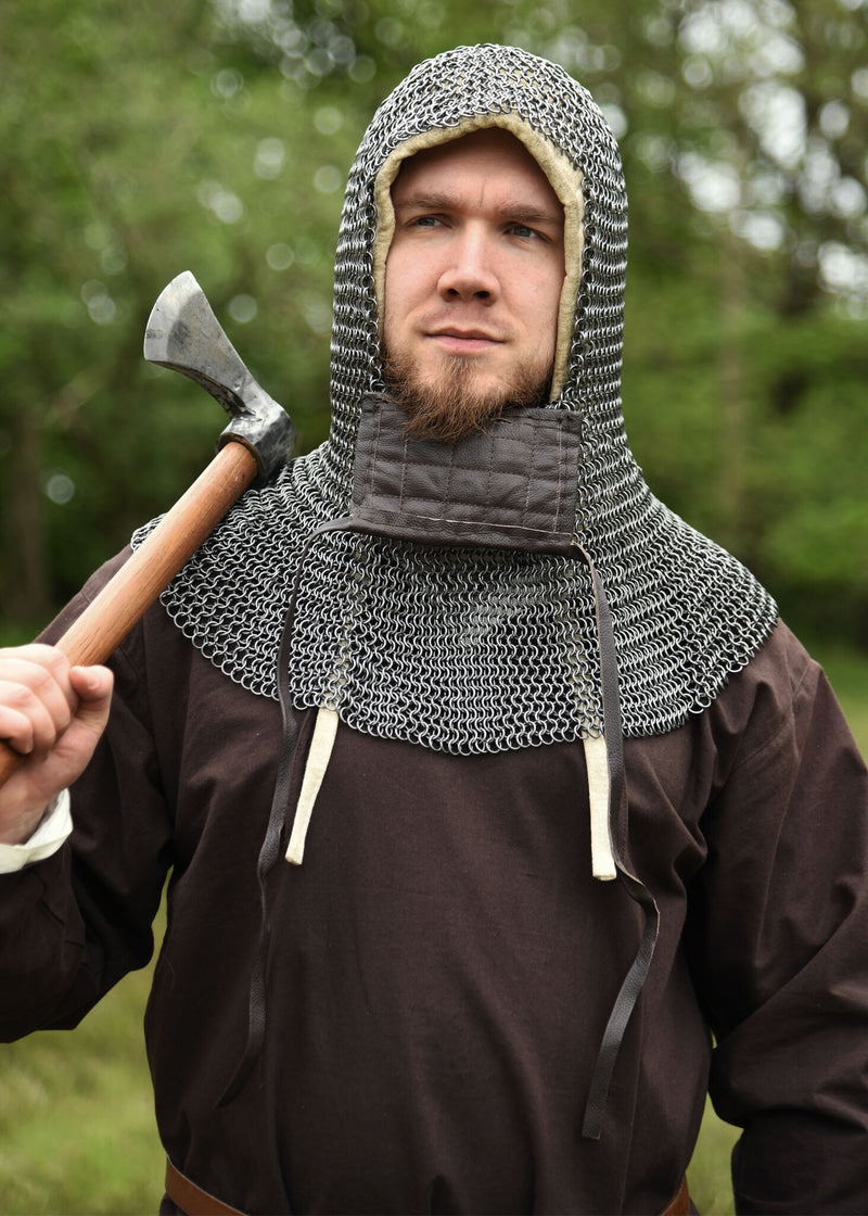 Coif di maglia con ventaglio quadrato, non trattato, 8 mm 