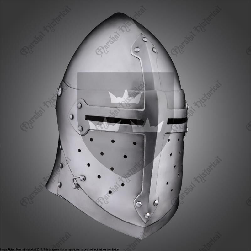 Grote ‘bascinet’ met vizier, 2 mm (battle-ready)