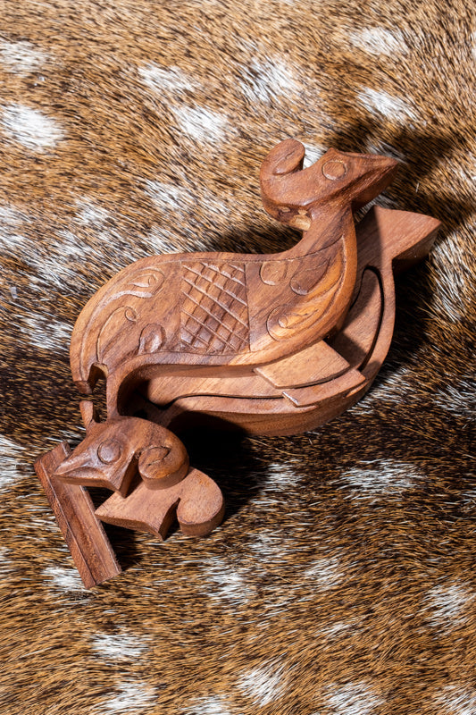 Sieradendoosje Keltisch zeepaard, hout