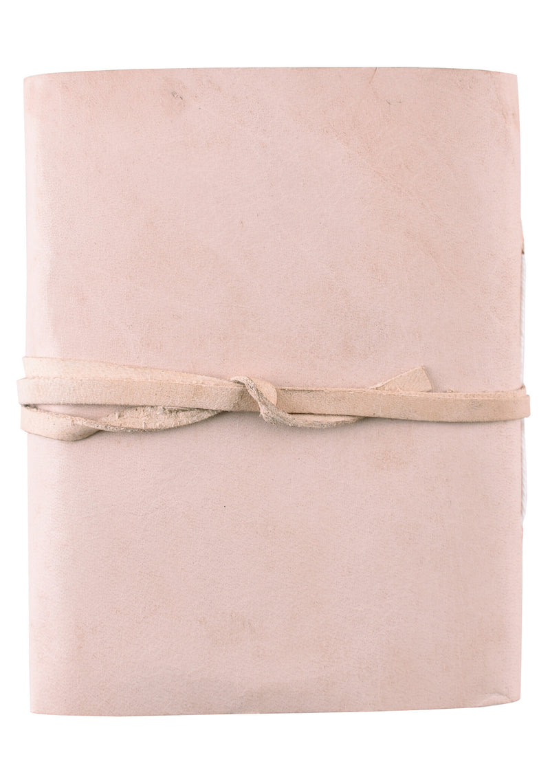 Klein zakboekje met leren kaft