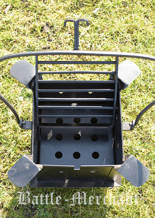 Vuurplaat met grill en kookplaten