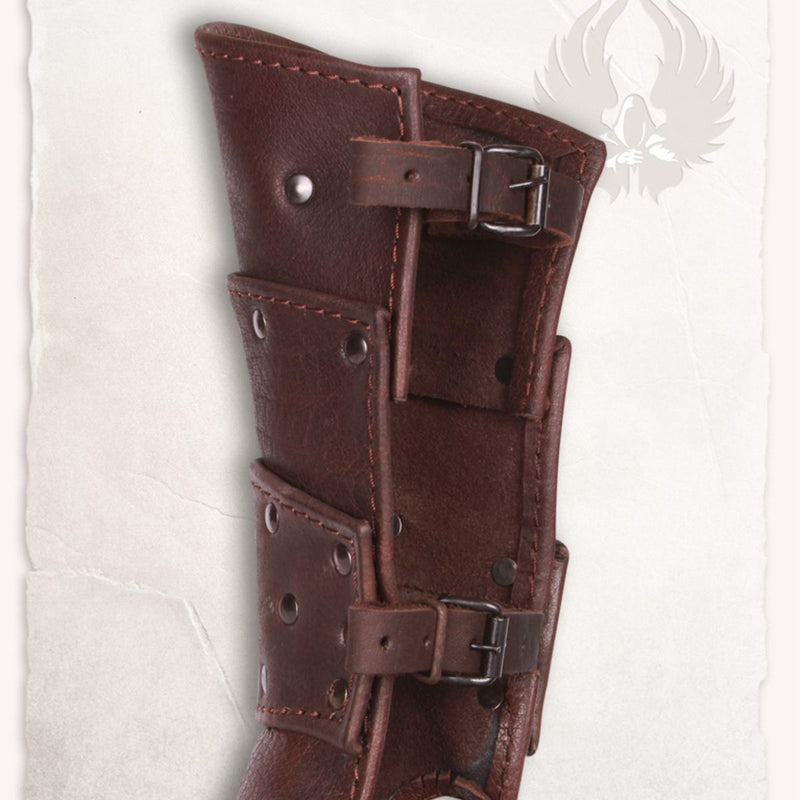 Albrecht leren bracers, onderarmbeschermers, bruin