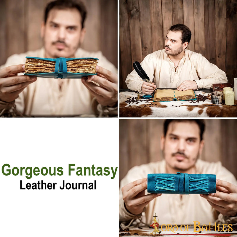 Lederbuch Fantasie, blau