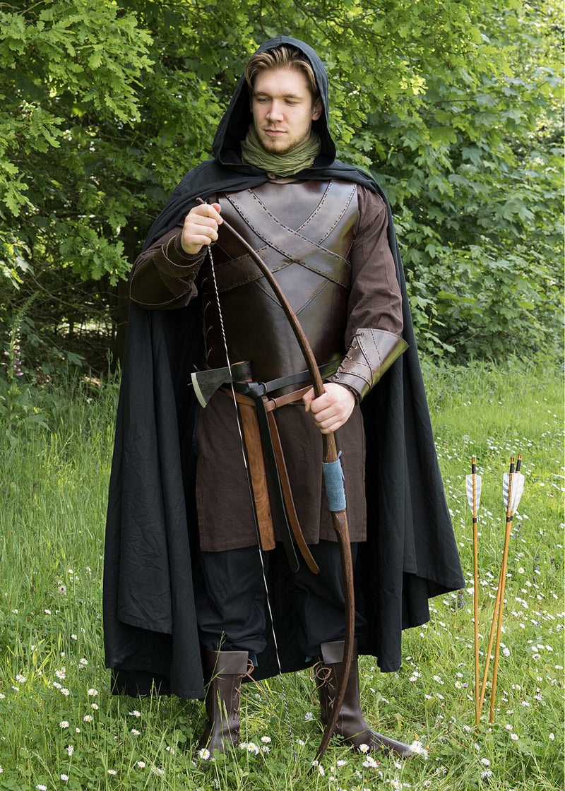 Skórzana pantera piersi z krzyżem, brązowy