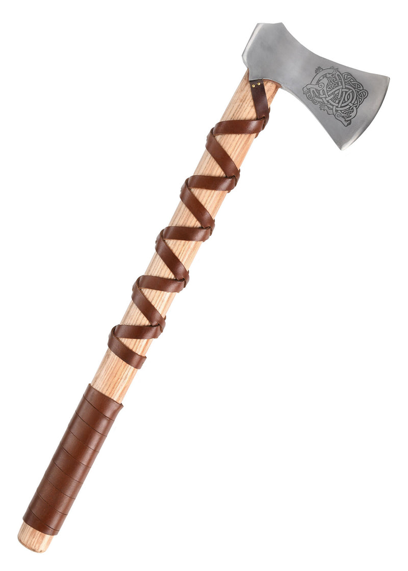 Viking axe, type H, engraved, semi-sharp