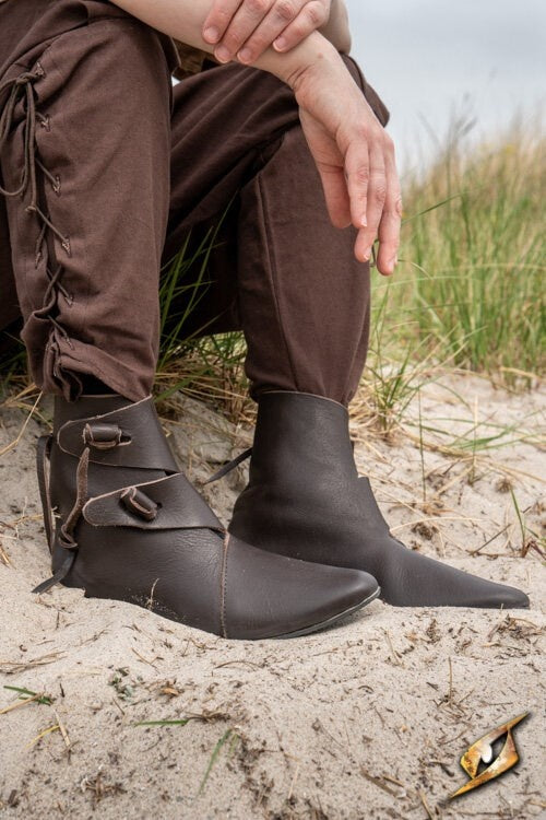 Viking schoenen Jorvik met rubber zool, bruin