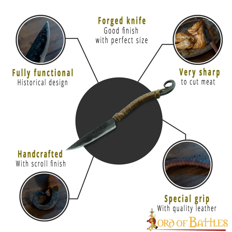 Handgemaakt historisch keukenmes