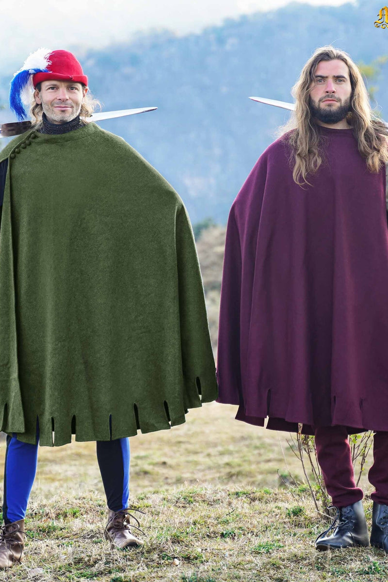 14e eeuwse mantel Bockstenman, wol, bordeauxrood