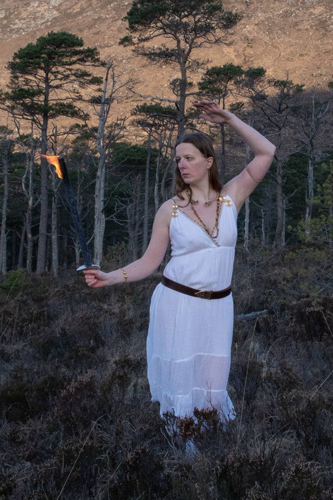 Gudinder klæder athena, hvid