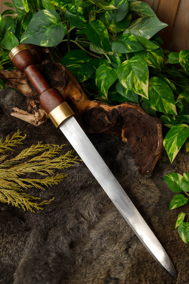 Sgian achlais met mes en vork, semi-scherp