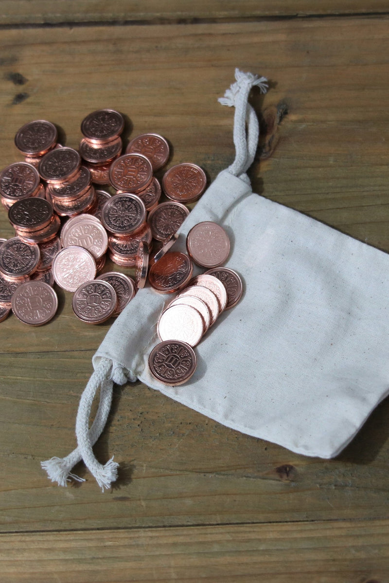 50 LARP munten met buidel