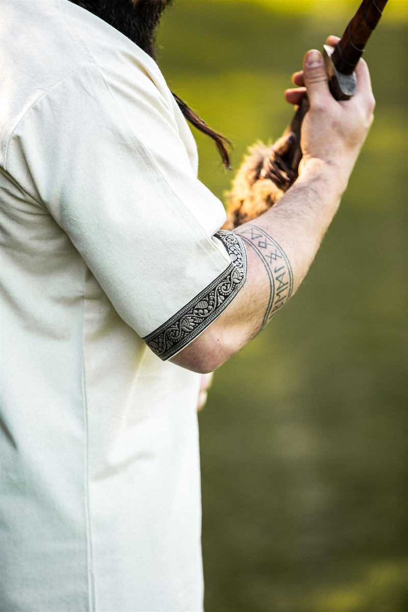 Keltische tuniek, korte mouwen, crème