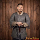 Maliën haubergeon, gemixte platte ringen, ronde klinknagels, 9mm