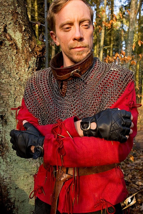 Skórzane rękawiczki bez palców, czarne