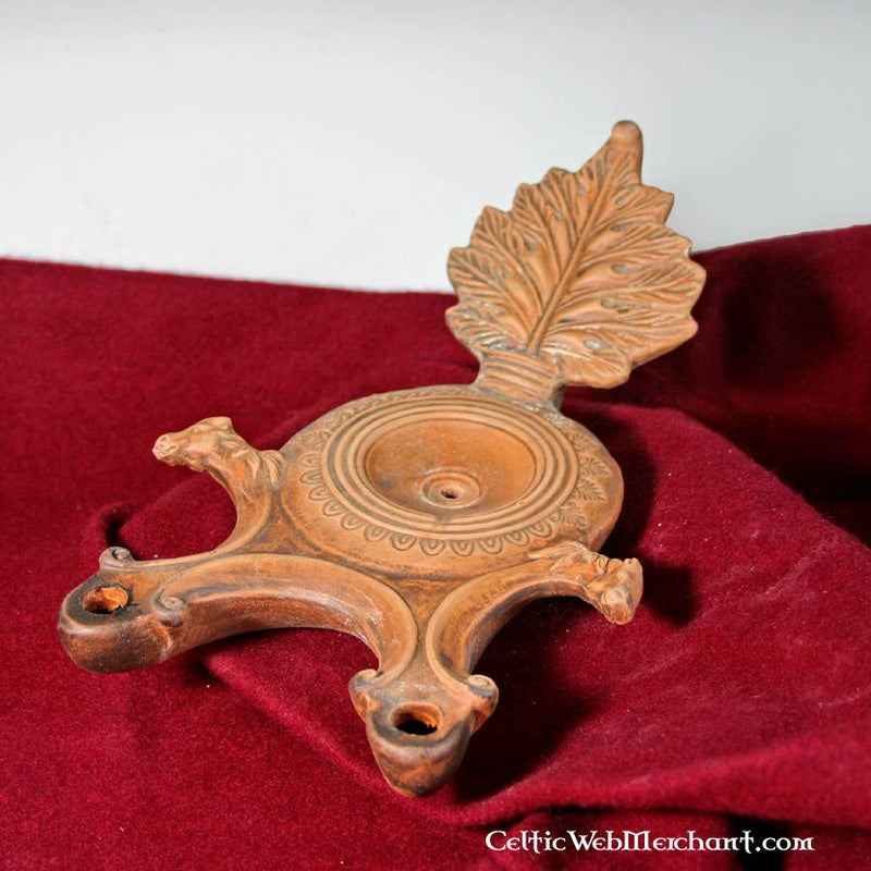 Dubbele Romeinse olielamp met palmet