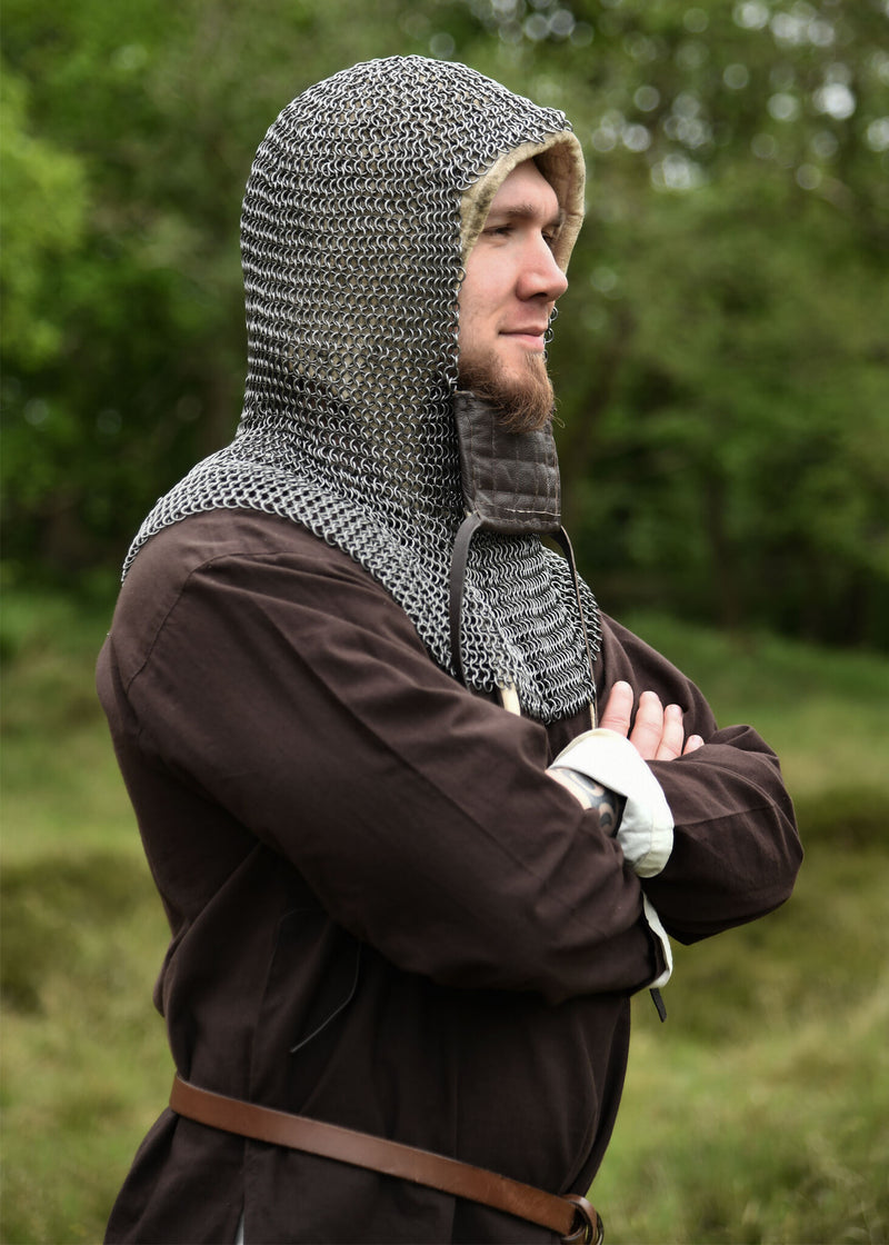 Coif di maglia con ventaglio quadrato, non trattato, 8 mm 