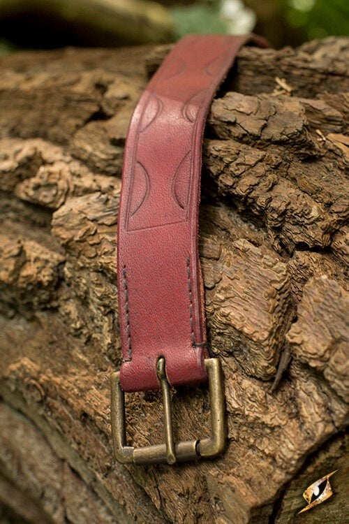 Leren riem Aruthia, rood, 160 cm