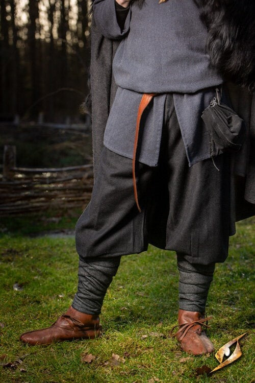 Rusvik Hose Wolle, Fischgrätmuster, Wollmischung, schwarz 