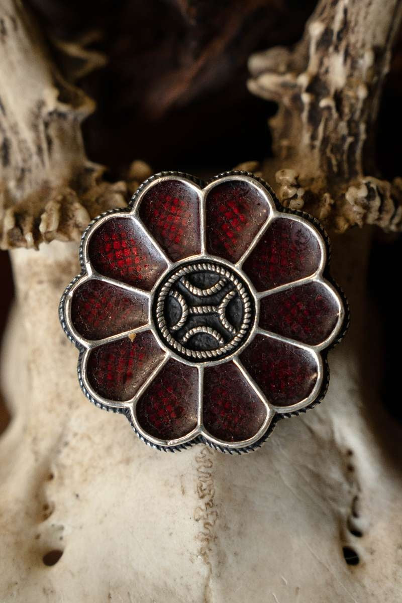 Alamanische roosfibula, verzilverd brons