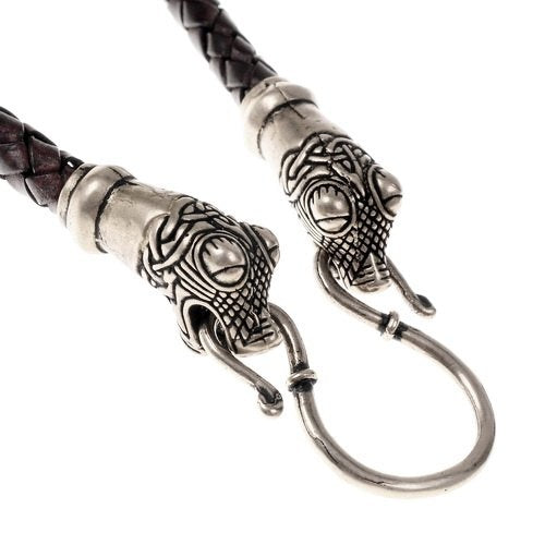 Viking ketting Oseberg, bruin, leer