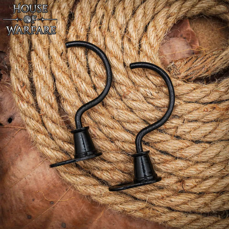 Ganchos de pared, par, negro 