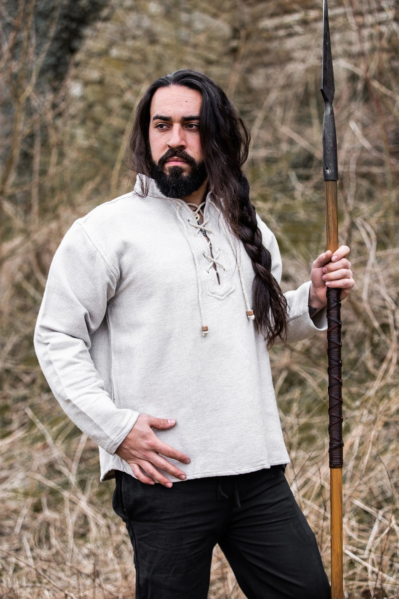 Chemise en coton épais, gris 