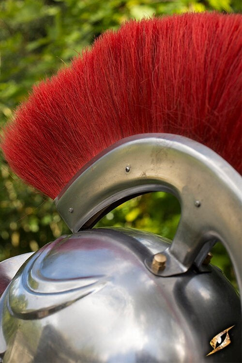 Romeinse legionairshelm met rode helmkam, 1-1.2 mm