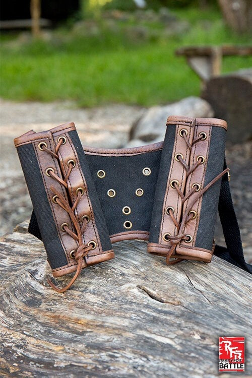 RFB Dubbele LARP zwaardhouder, bruin-zwart