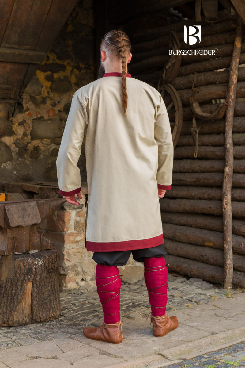 Rusvik Viking tuniek Tobiasz, naturel-bordeaux
