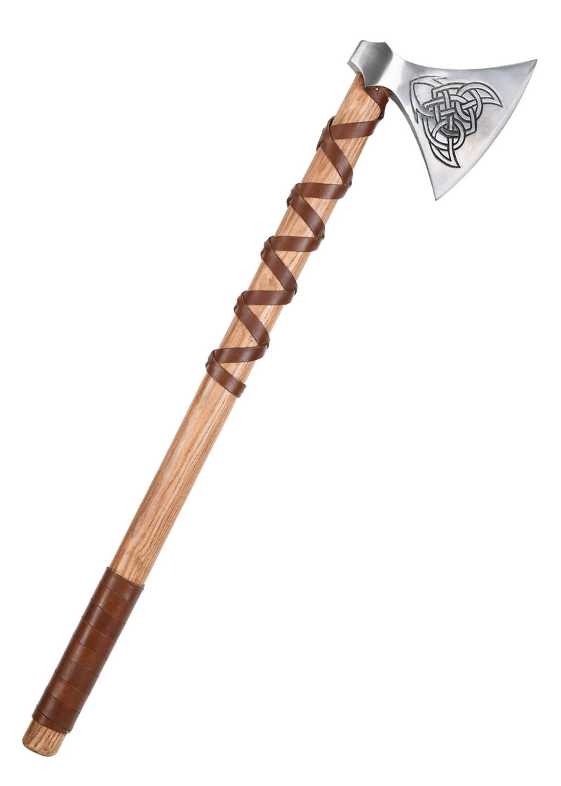 Viking bijl, type M, gegraveerd, semi-scherp