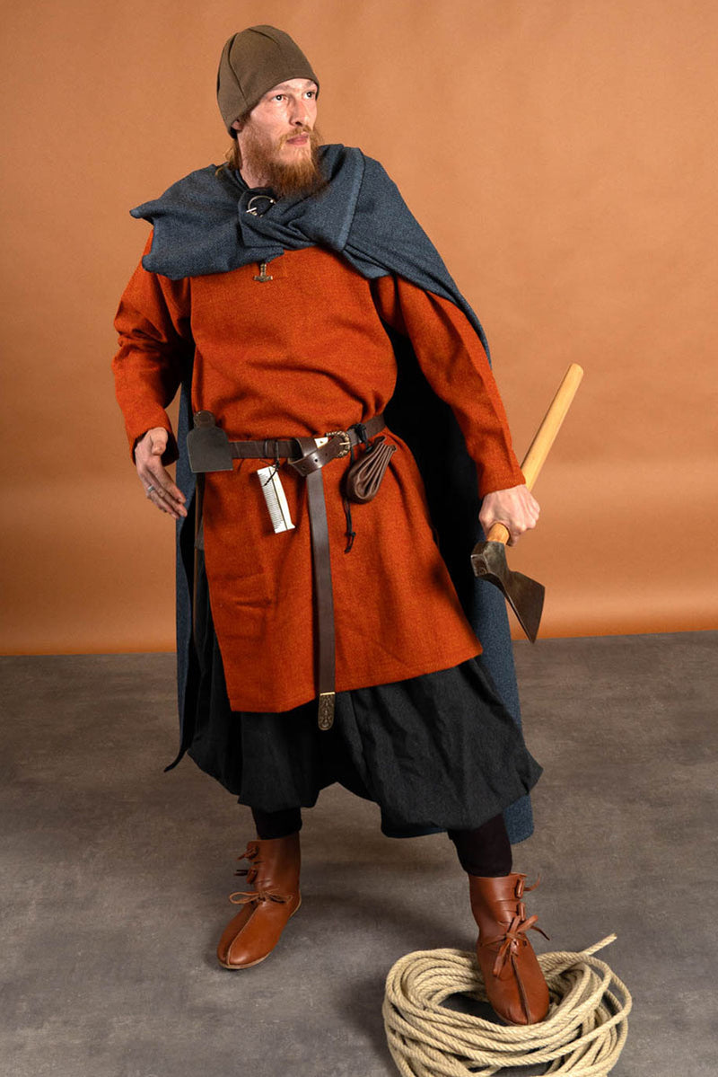 Diamant-twill tuniek, 100% wol, oranje-rood