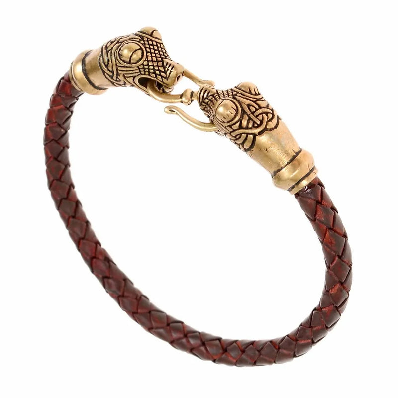 Leren Viking armband Oseberg, brons