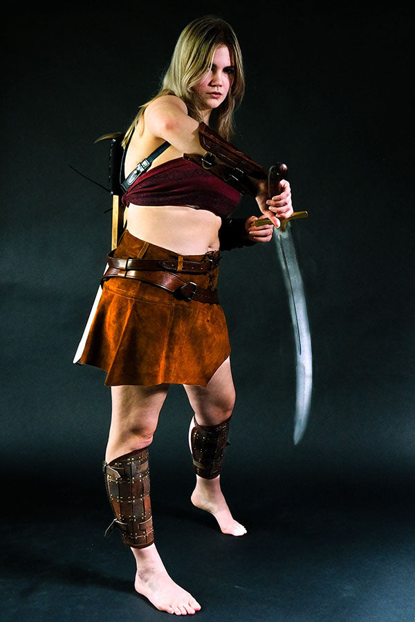 Leren rok Nuala, bruin