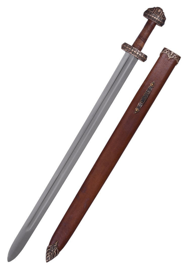 Vikingzwaard eiland Eigg, leren grip, semi-scherp