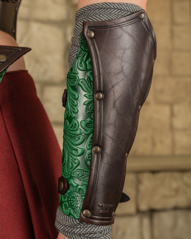 Leren damespantser Morgana, bruingroen