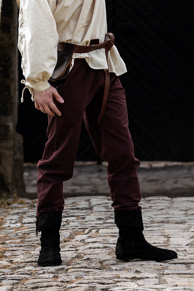 Katoenen broek Alin, donkerbruin