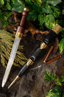 Sgian achlais met mes en vork, semi-scherp