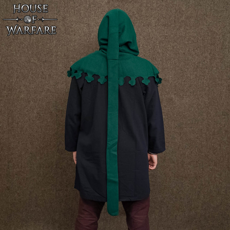 Flûte à bec tardive médiévale, laine, vert 