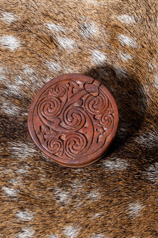 Jewelry box triskelion, wood