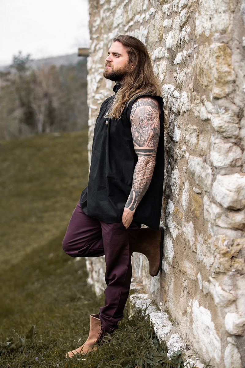 Middeleeuws hemd Louis, zwart