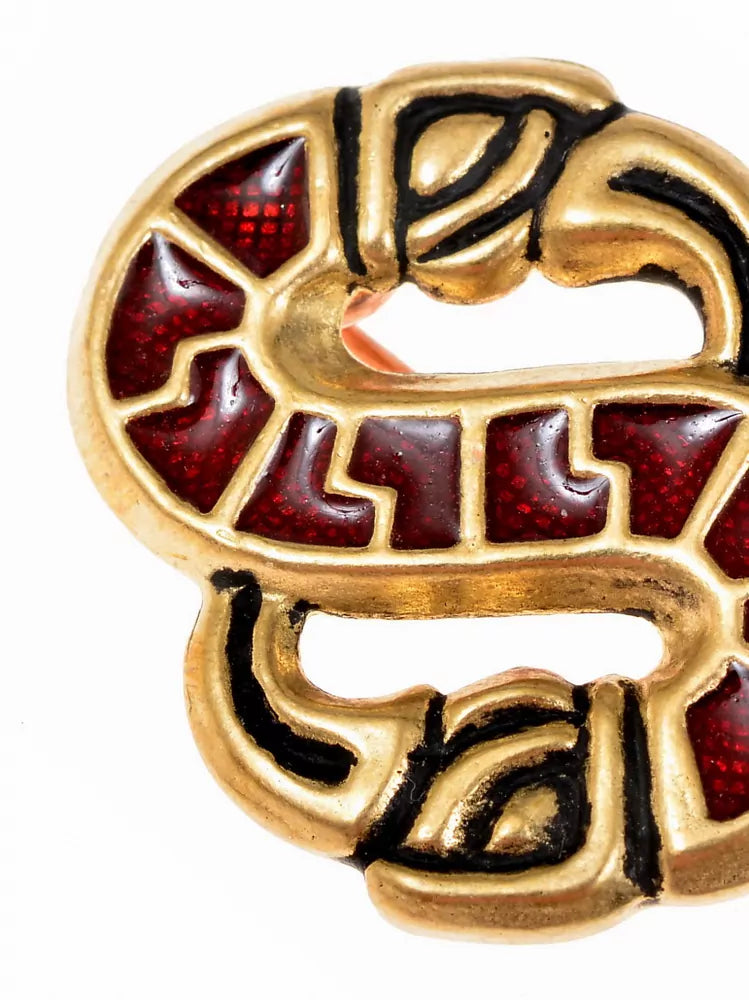 S-formet langobardisk fuglebroche, bronze 