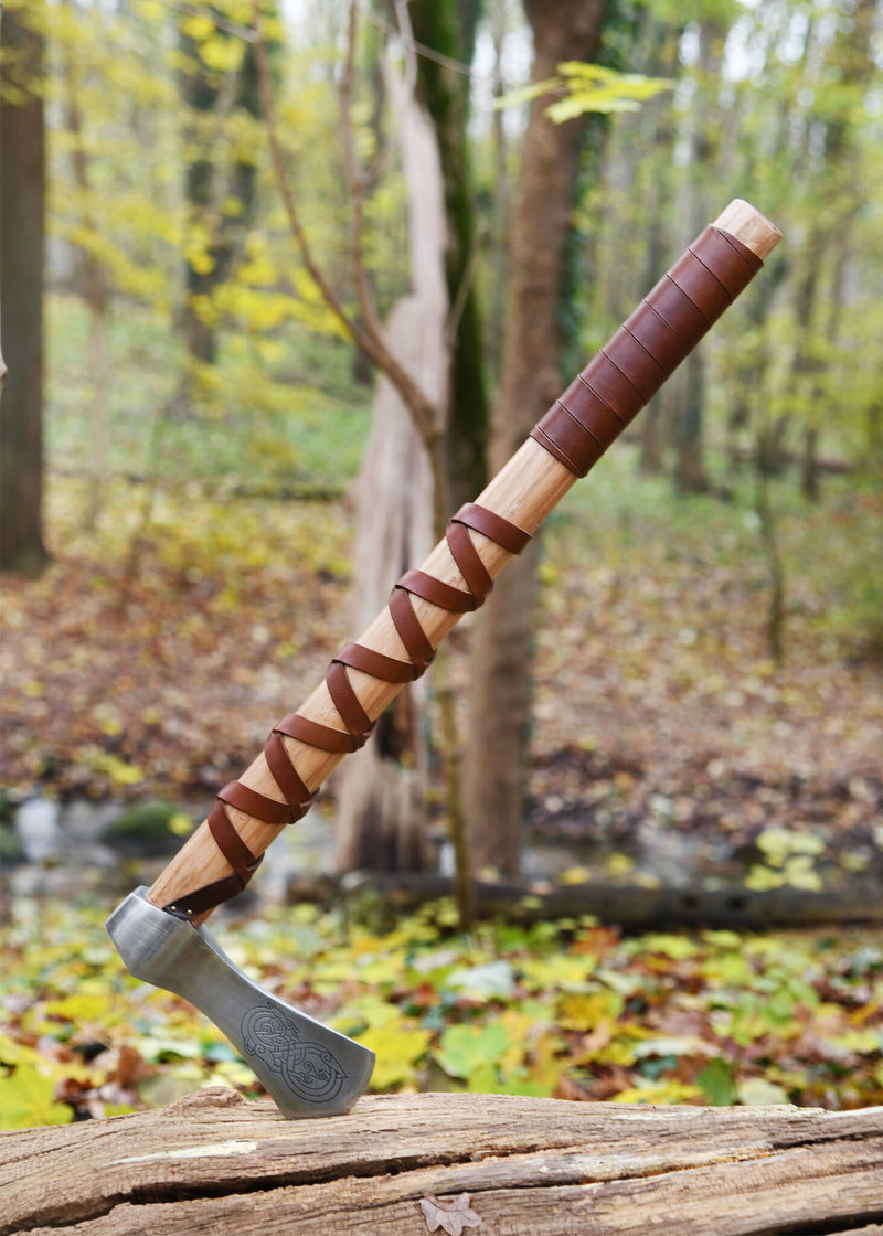 Viking hache, type A, gravé, semi-tranchant 