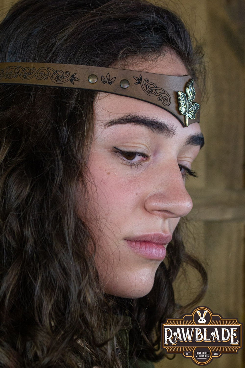 Lassel-Stirnband, Leder, braun 