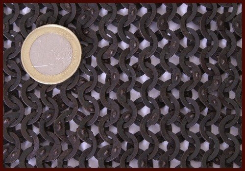 Maliën coif met vierkante hals, platte ringen-wigvormige nagels 8mm