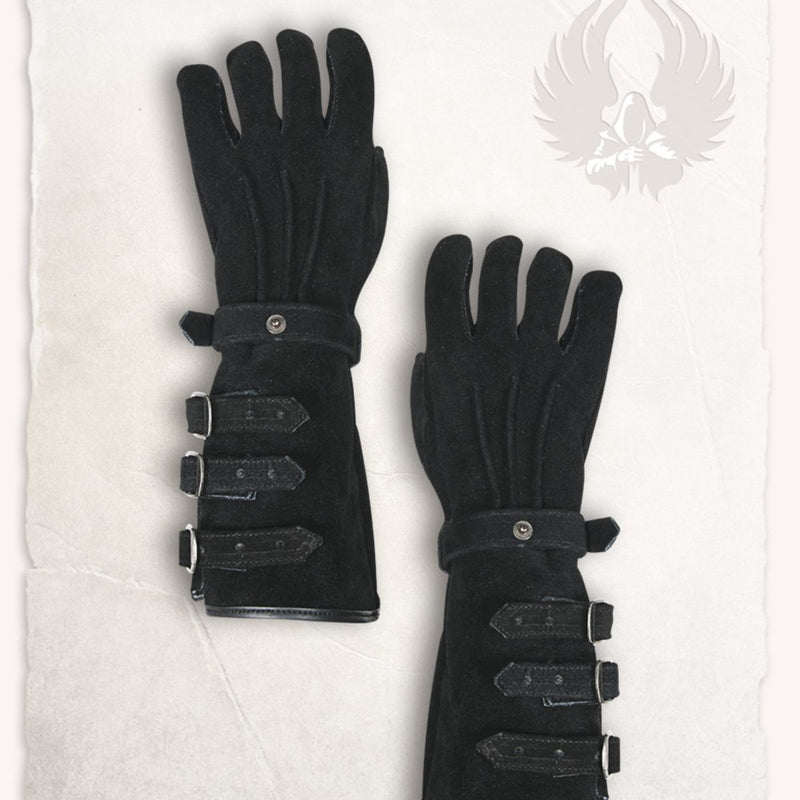 Guantes de cuero Kandor negro 